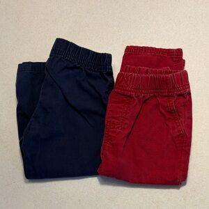 Kids Elastic Waist Pants - Red and Blue